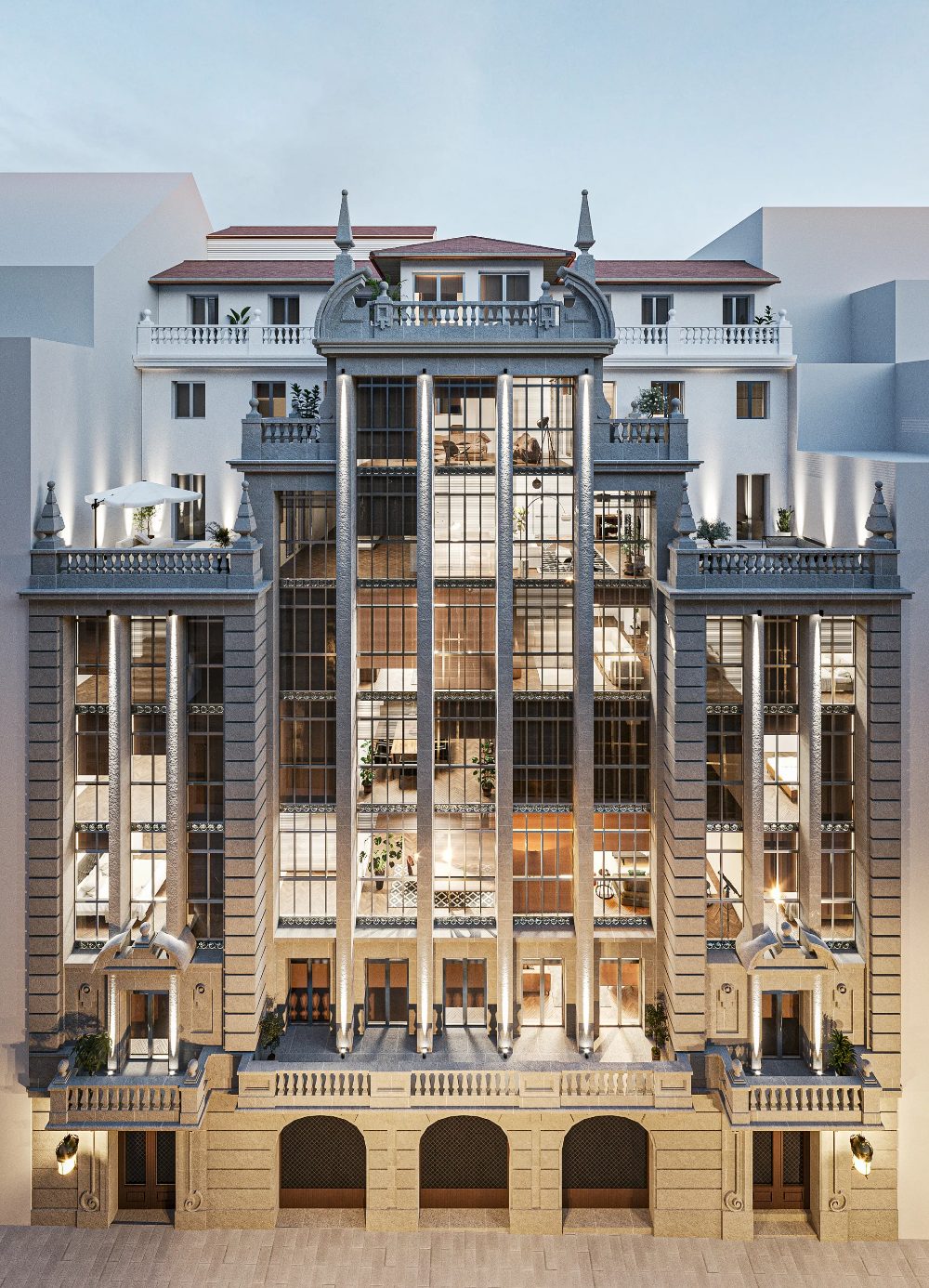 3D CGI of the new-build building façade