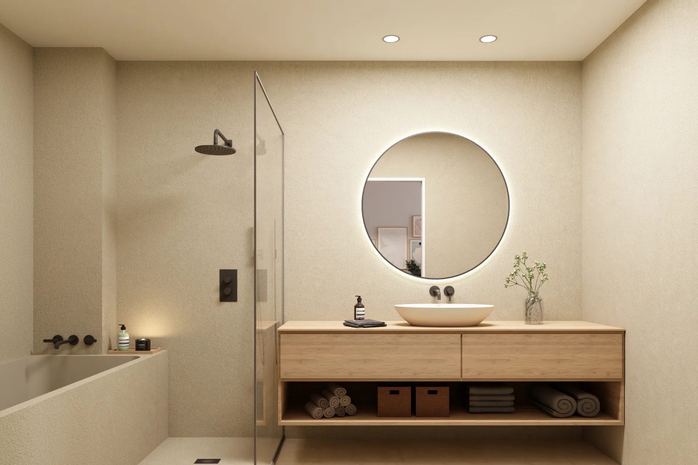 New-build bathroom inside the configurator with tour, finishes and mortgage