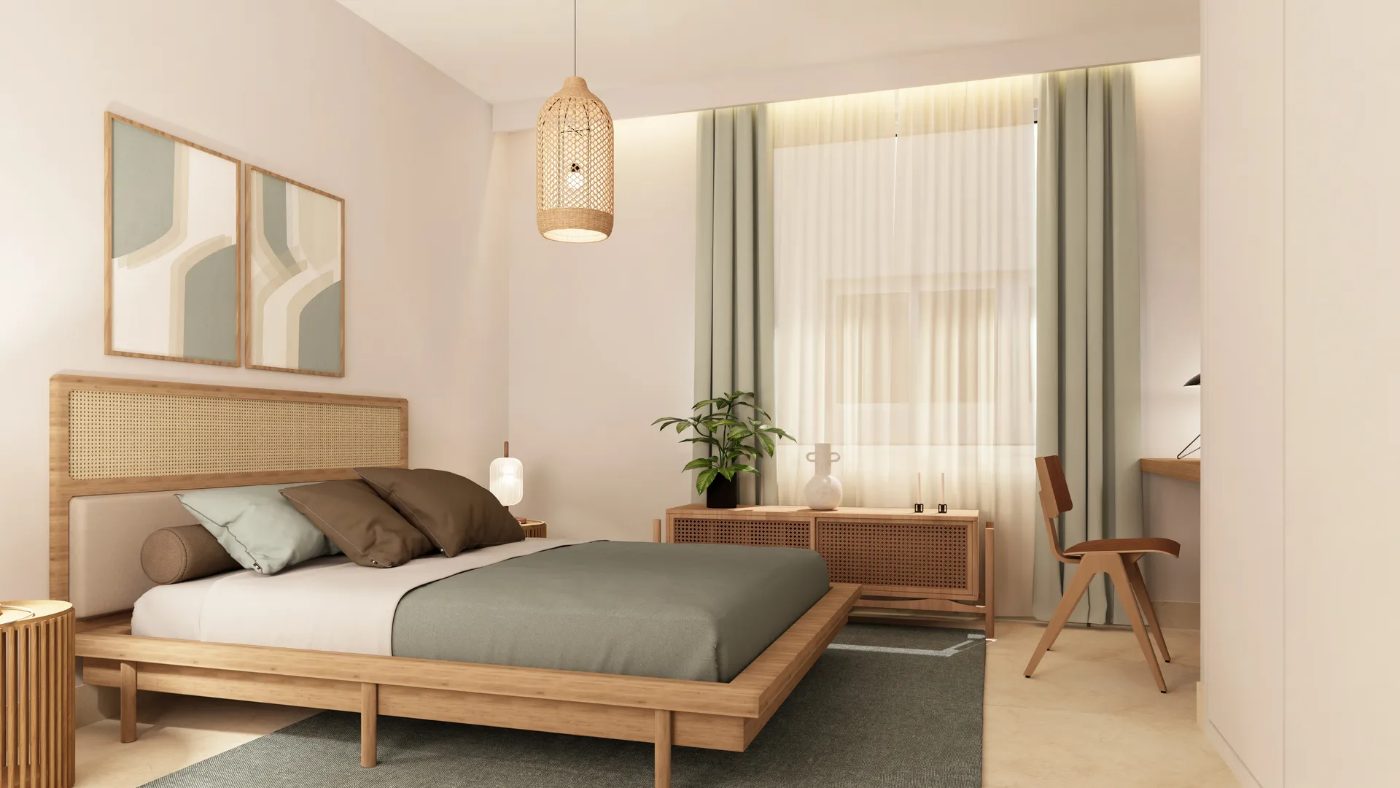 New-build bedroom recreated in 3D inside the virtual tour
